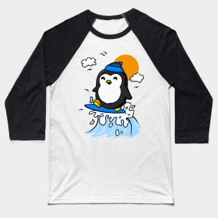 Penguin Surf Baseball T-Shirt